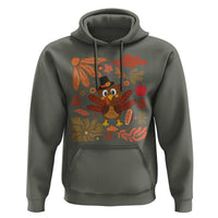 Thanksgiving Turkey Hoodie Retro Boho Floral Fall