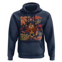 Thanksgiving Turkey Hoodie Retro Boho Floral Fall