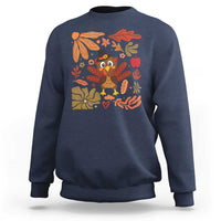Thanksgiving Turkey Sweatshirt Retro Boho Floral Fall - Wonder Print Shop