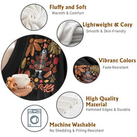 Thanksgiving Turkey And Touchdowns Football Throw Blanket Boho Floral Game Day Fall Vibes - Wonder Print Shop