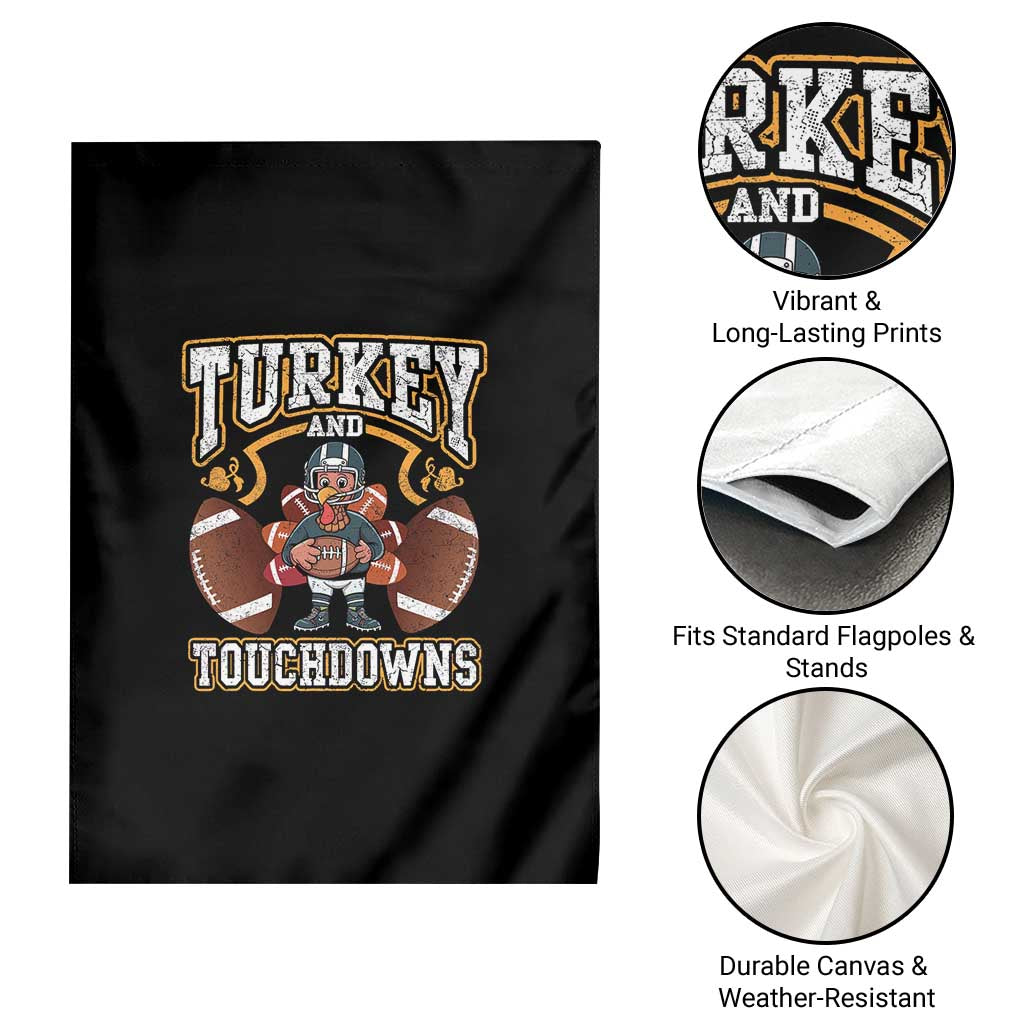 Thanksgiving Turkey And Touchdowns Football Garden Flag Game Day - Wonder Print Shop