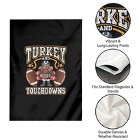 Thanksgiving Turkey And Touchdowns Football Garden Flag Game Day - Wonder Print Shop