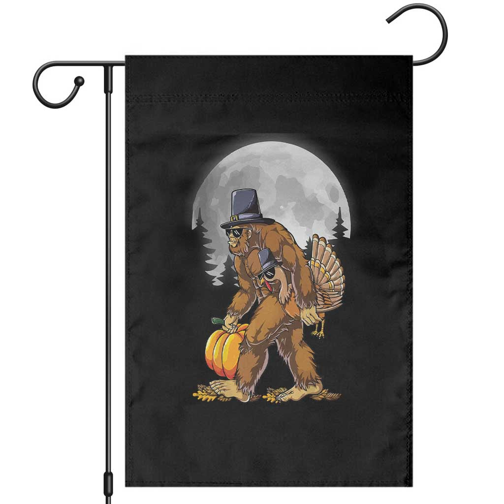 Bigfoot Pilgrim Turkey Pumpkin Thanksgiving Day Garden Flag Sasquatch - Wonder Print Shop