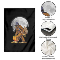 Bigfoot Pilgrim Turkey Pumpkin Thanksgiving Day Garden Flag Sasquatch - Wonder Print Shop