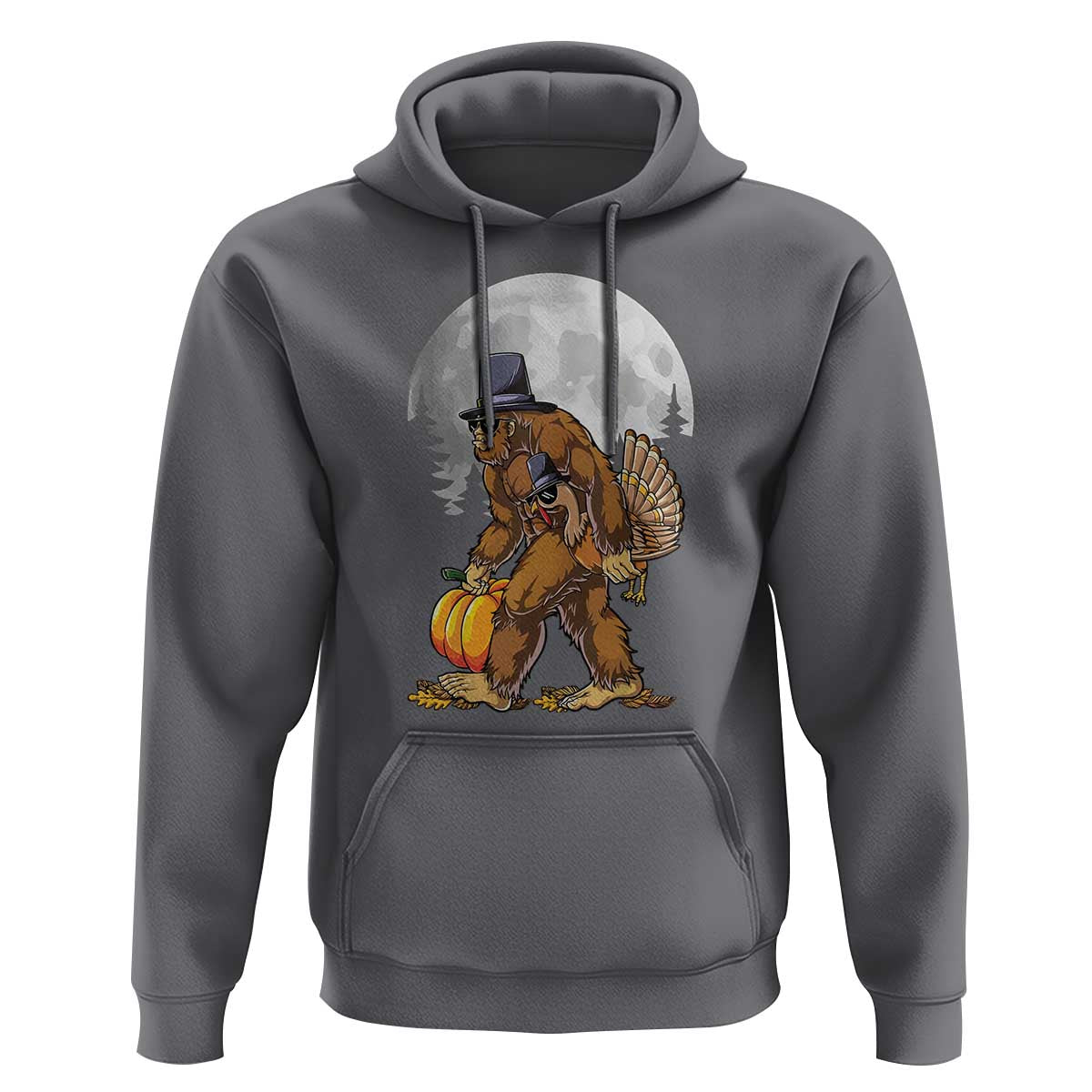 Bigfoot Pilgrim Turkey Pumpkin Thanksgiving Day Hoodie Sasquatch