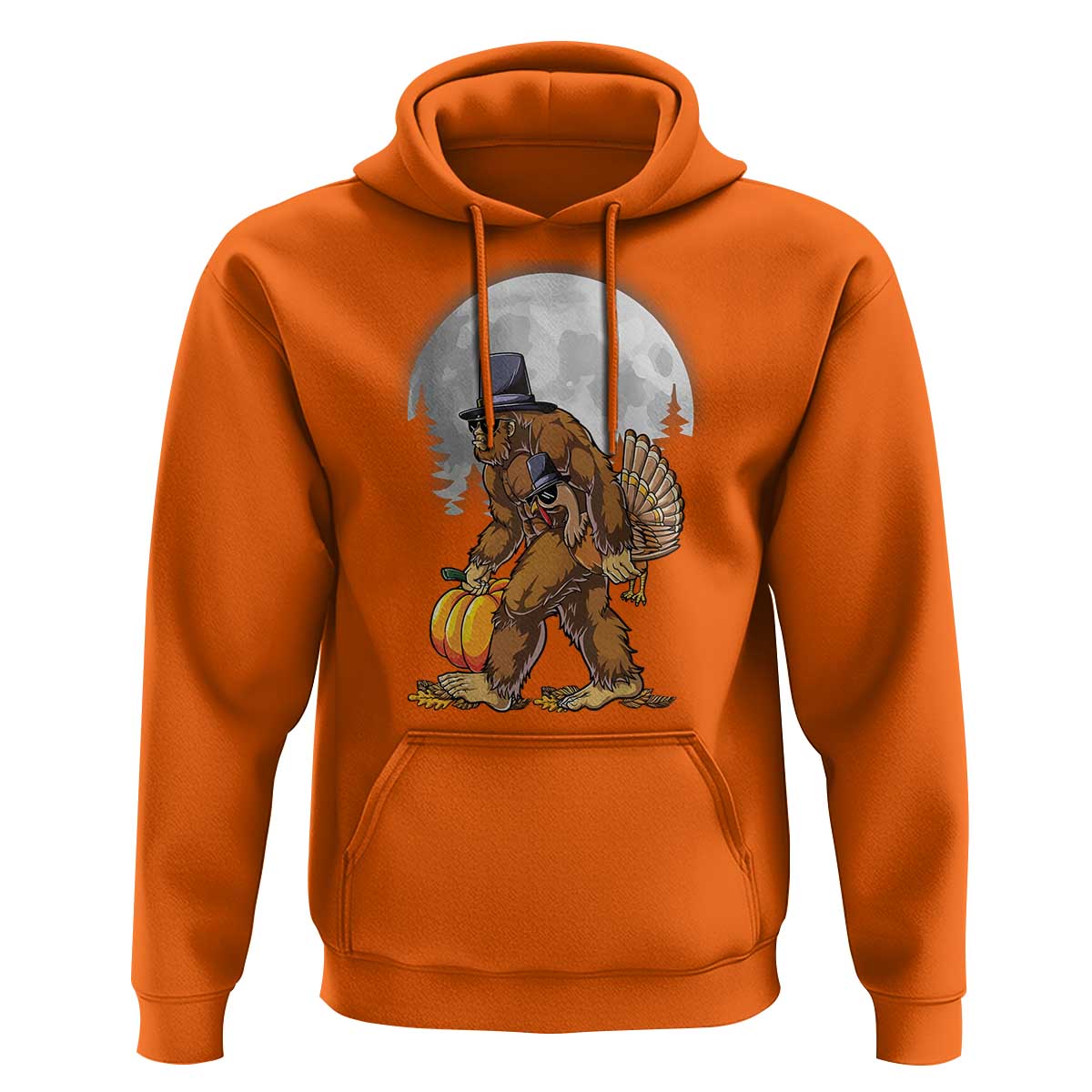 Bigfoot Pilgrim Turkey Pumpkin Thanksgiving Day Hoodie Sasquatch