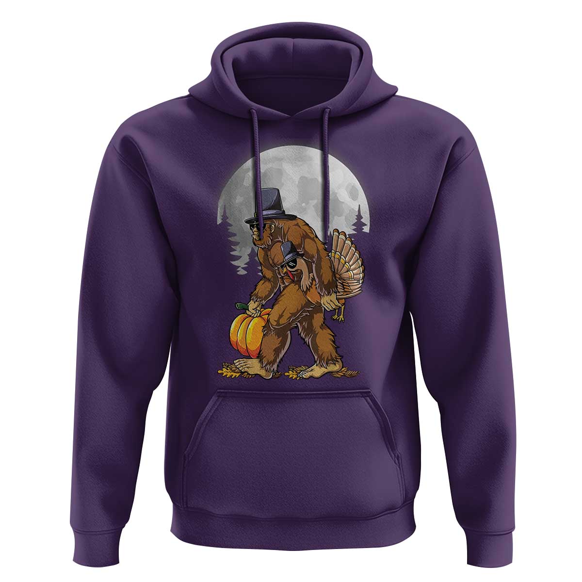 Bigfoot Pilgrim Turkey Pumpkin Thanksgiving Day Hoodie Sasquatch