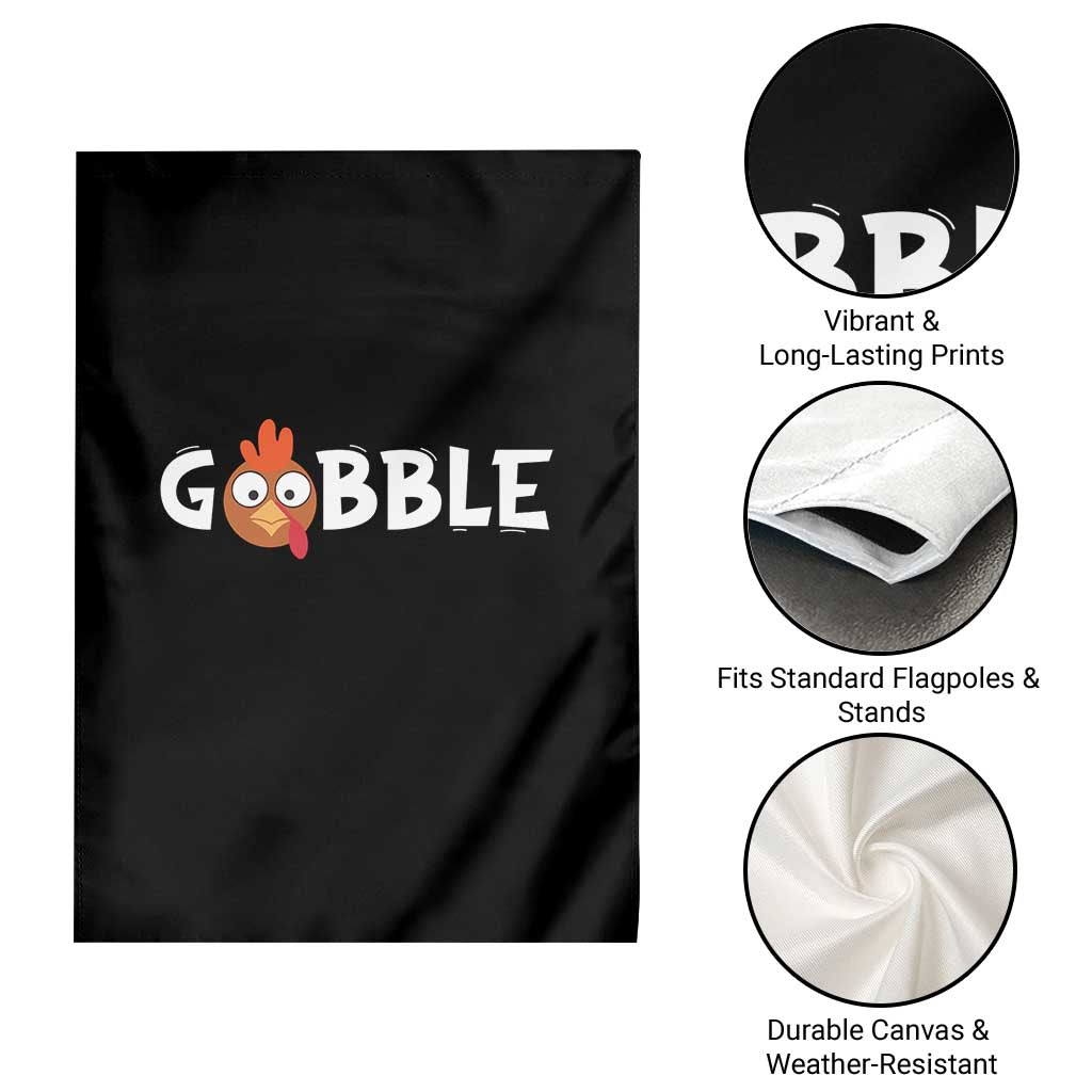 Funny Thanksgiving Turkey Garden Flag Gobble Family Fall Autumn Season - Wonder Print Shop