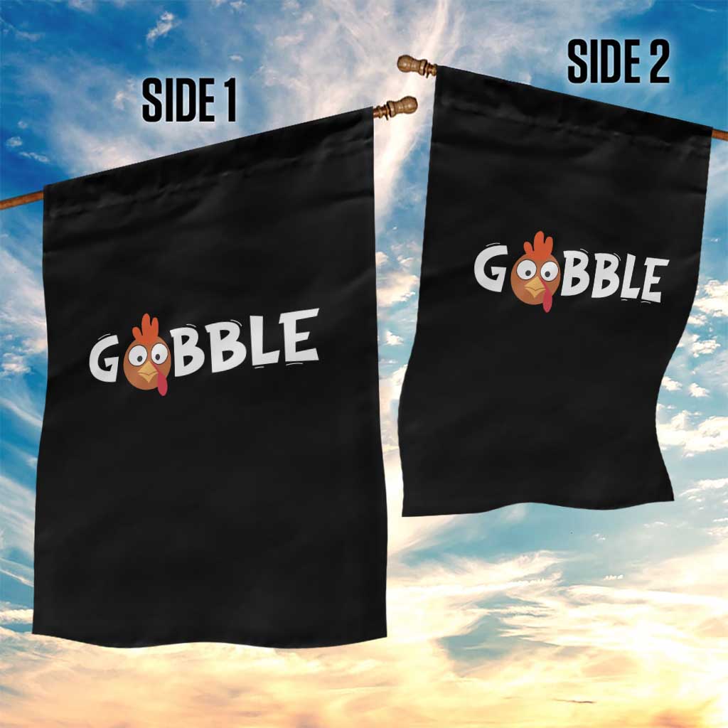 Funny Thanksgiving Turkey Garden Flag Gobble Family Fall Autumn Season - Wonder Print Shop