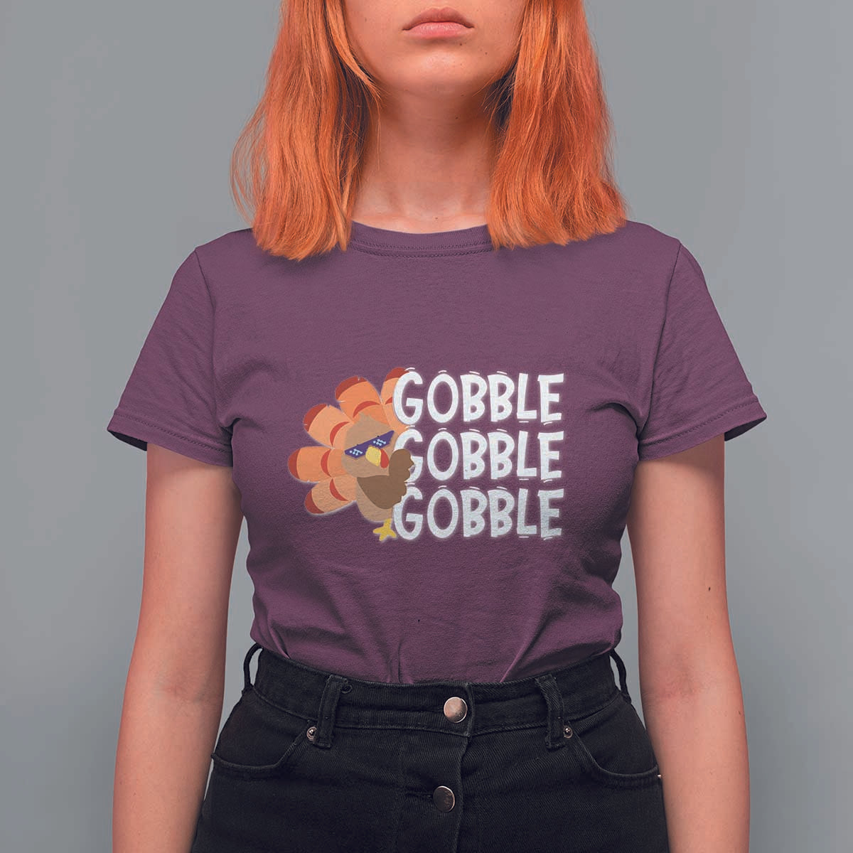 Thanksgiving Gobble T Shirt For Women Turkey Day Thanksgiving Family - Wonder Print Shop