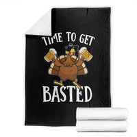 Funny Beer Thanksgiving Turkey Throw Blanket Time To Get Basted - Wonder Print Shop