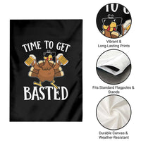 Funny Beer Thanksgiving Turkey Garden Flag Time To Get Basted - Wonder Print Shop