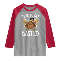 Funny Beer Thanksgiving Turkey Raglan Shirt Time To Get Basted