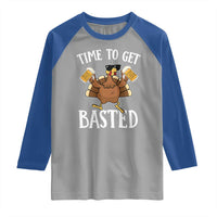 Funny Beer Thanksgiving Turkey Raglan Shirt Time To Get Basted