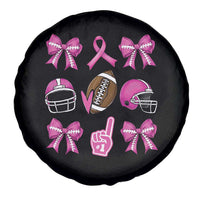 Football Breast Cancer Awareness Spare Tire Cover Football Coquette Bow Pink Ribbon Game Day