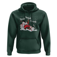 Funny Christmas Drinking Hoodie Xmas Party Drunk Santa Snowman Drinking Wine