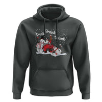 Funny Christmas Drinking Hoodie Xmas Party Drunk Santa Snowman Drinking Wine