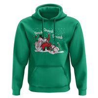 Funny Christmas Drinking Hoodie Xmas Party Drunk Santa Snowman Drinking Wine