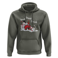 Funny Christmas Drinking Hoodie Xmas Party Drunk Santa Snowman Drinking Wine