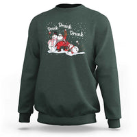Funny Christmas Drinking Sweatshirt Xmas Party Drunk Santa Snowman Drinking Wine - Wonder Print Shop
