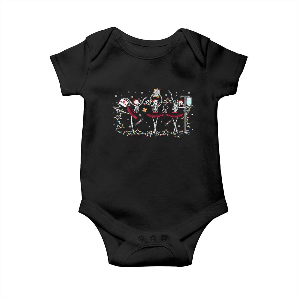 Skeleton Nurse Christmas Baby Onesie Ballerinas Ballet Dance Xmas Lights