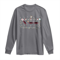 Skeleton Nurse Christmas Long Sleeve Shirt Ballerinas Ballet Dance Xmas Lights