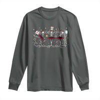 Skeleton Nurse Christmas Long Sleeve Shirt Ballerinas Ballet Dance Xmas Lights