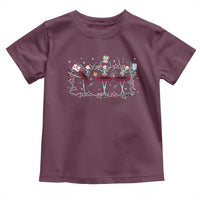 Skeleton Nurse Christmas Toddler T Shirt Ballerinas Ballet Dance Xmas Lights