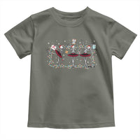 Skeleton Nurse Christmas Toddler T Shirt Ballerinas Ballet Dance Xmas Lights