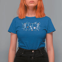 Skeleton Nurse Christmas T Shirt For Women Funny Hip Hop Dancing Registered Nurse Xmas Lights - Wonder Print Shop