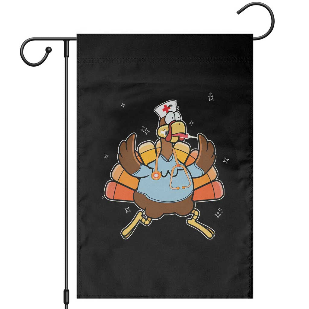 Thanksgiving Nurse Turkey Garden Flag Funny Nursing Student Gift Thankful Nurse Medical Assistant - Wonder Print Shop
