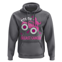 Crush Breast Cancer Awareness Hoodie Pink Ribbon Monster Truck Dinosaur