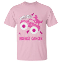Crush Breast Cancer Awareness T Shirt Pink Ribbon Monster Truck Dinosaur - Wonder Print Shop