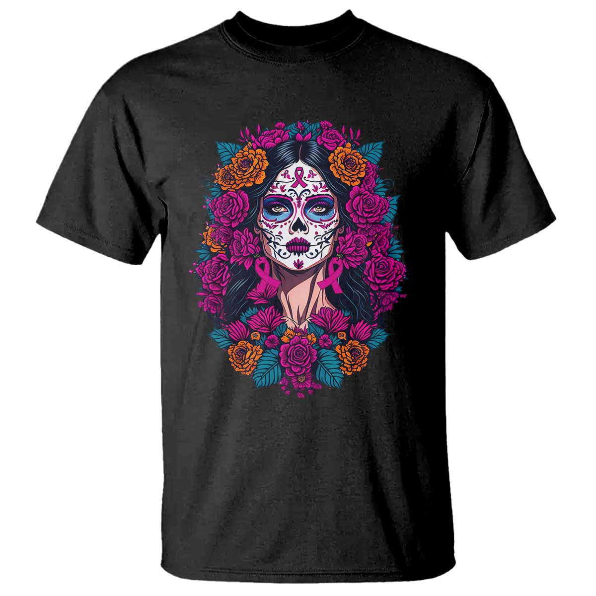 Dia De Los Muertos Catrina Day Of The Dead Sugar Skull T Shirt - Wonder Print Shop