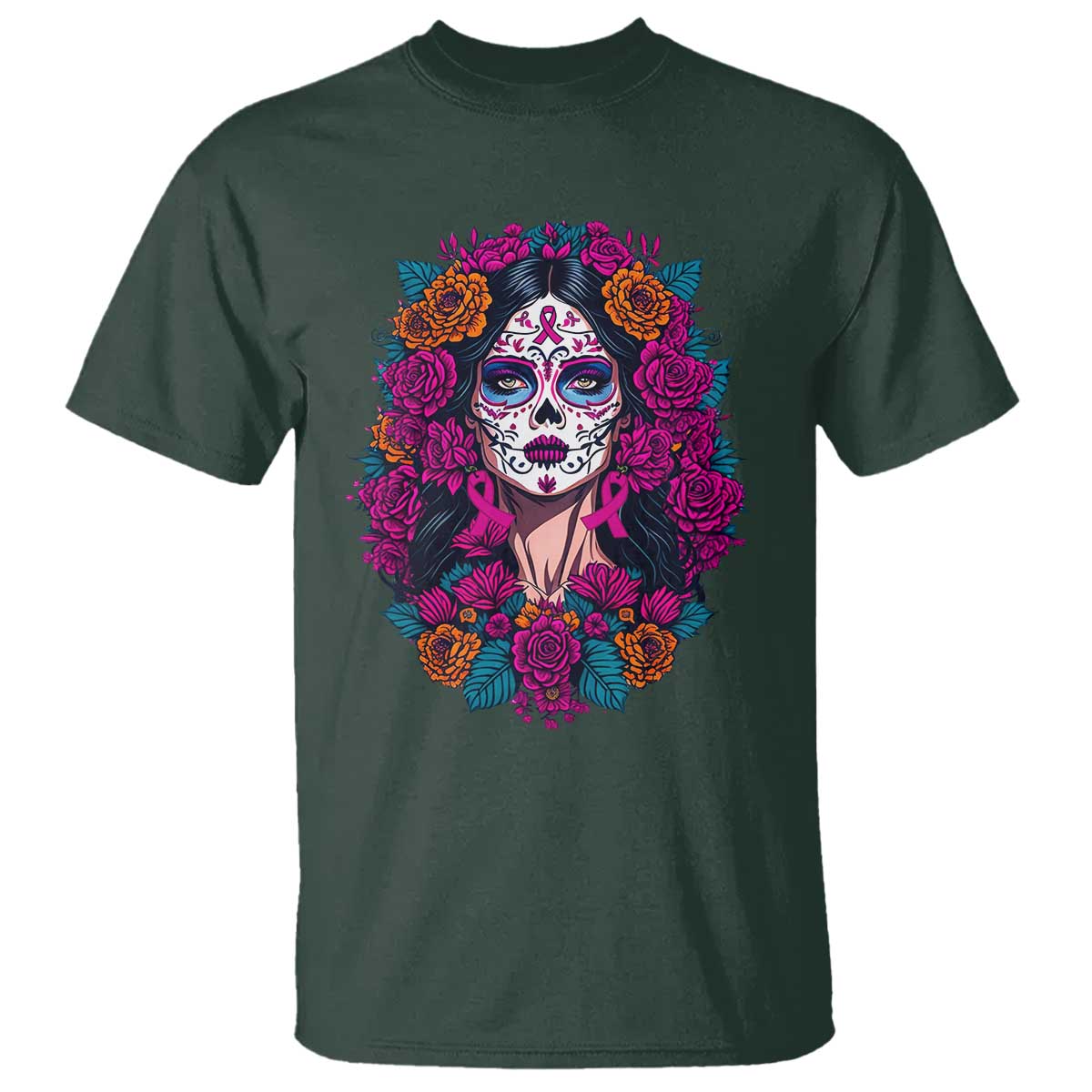 Dia De Los Muertos Catrina Day Of The Dead Sugar Skull T Shirt - Wonder Print Shop