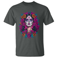 Dia De Los Muertos Catrina Day Of The Dead Sugar Skull T Shirt - Wonder Print Shop