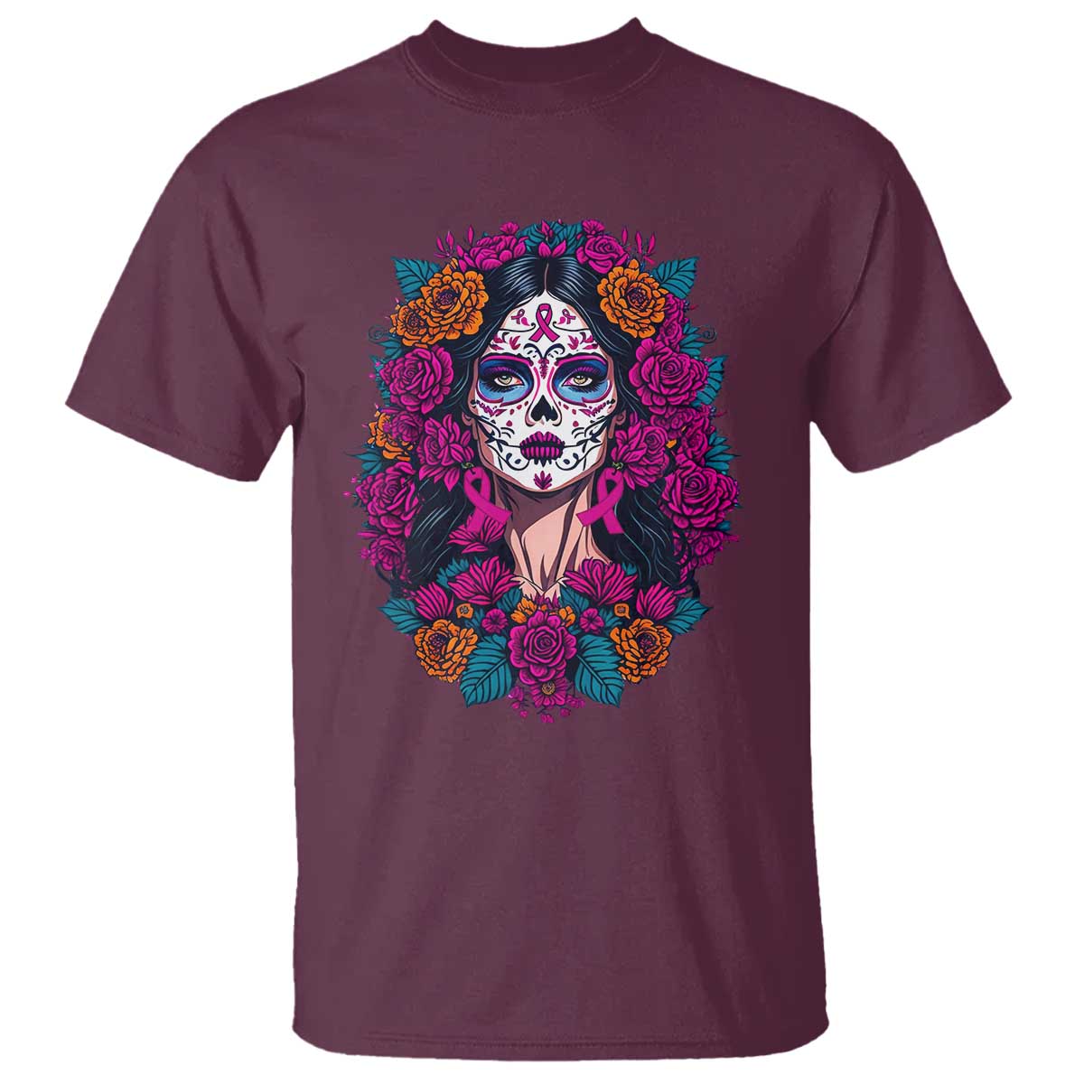 Dia De Los Muertos Catrina Day Of The Dead Sugar Skull T Shirt - Wonder Print Shop