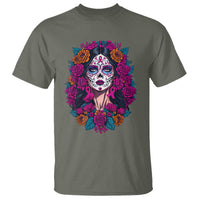 Dia De Los Muertos Catrina Day Of The Dead Sugar Skull T Shirt - Wonder Print Shop