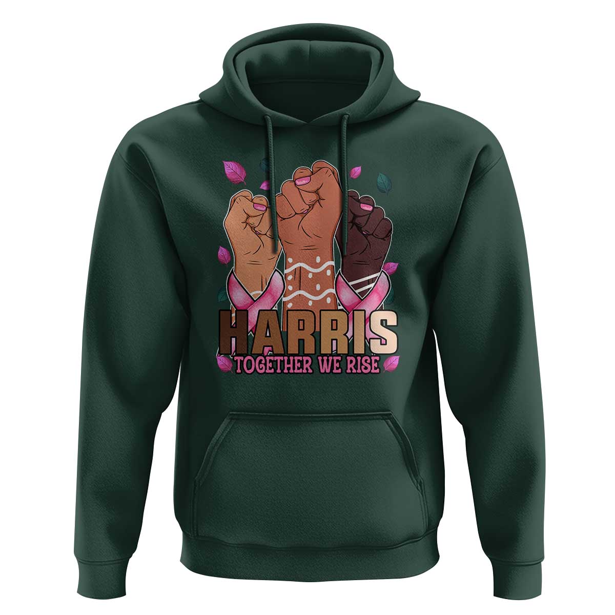Breast Cancer Awareness Month In October We Wear Pink 2024 Hoodie Harris Together We Rise