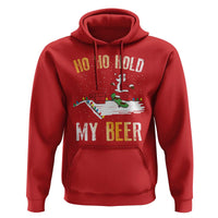 Christmas Beer Hoodie Funny Santa Ho Ho Hold My Beer Skateboard Roof