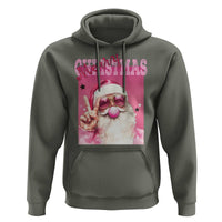 Pink Santa Retro Christmas Hoodie Blowing Bubble Pink Xmas Matching Family Group Party