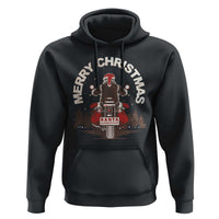 Motorcycle Christmas Hoodie Santa Riding to Town Merry Xmas
