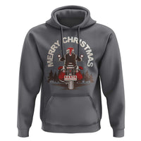 Motorcycle Christmas Hoodie Santa Riding to Town Merry Xmas