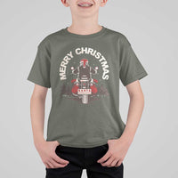 Motorcycle Christmas T Shirt For Kid Santa Riding to Town Merry Xmas - Wonder Print Shop