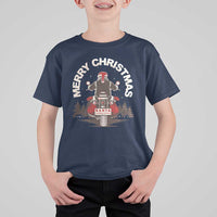 Motorcycle Christmas T Shirt For Kid Santa Riding to Town Merry Xmas - Wonder Print Shop