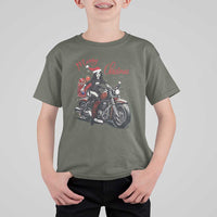 Girl Motorcycle Santa T Shirt For Kid Lady Biker Merry Christmas - Wonder Print Shop
