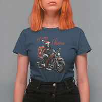 Girl Motorcycle Santa T Shirt For Women Lady Biker Merry Christmas - Wonder Print Shop