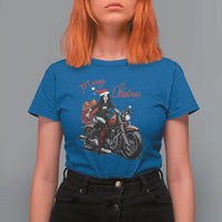 Girl Motorcycle Santa T Shirt For Women Lady Biker Merry Christmas - Wonder Print Shop