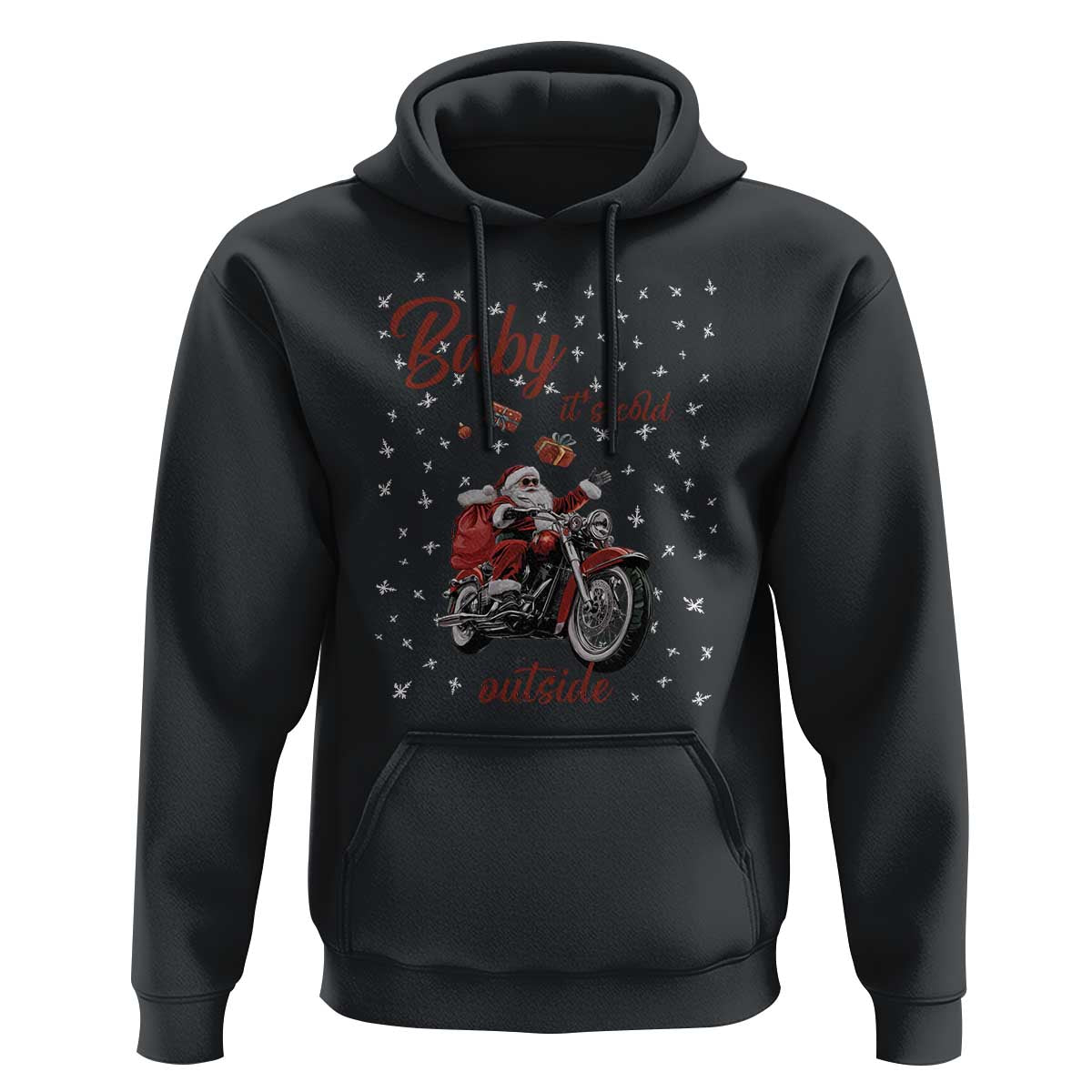 Funny Christmas Motorcycle Santa Hoodie Xmas Motorbike Biker Gift