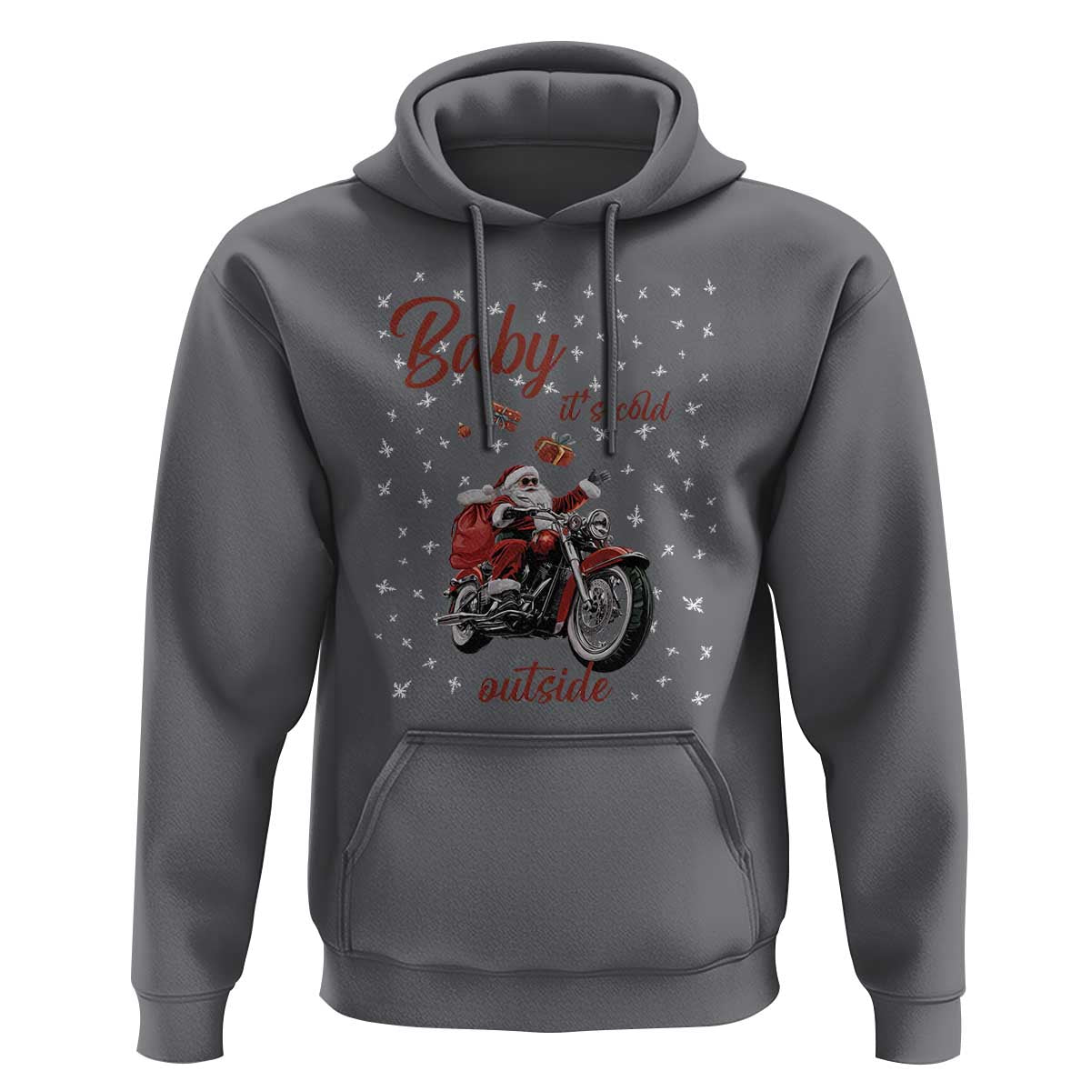 Funny Christmas Motorcycle Santa Hoodie Xmas Motorbike Biker Gift